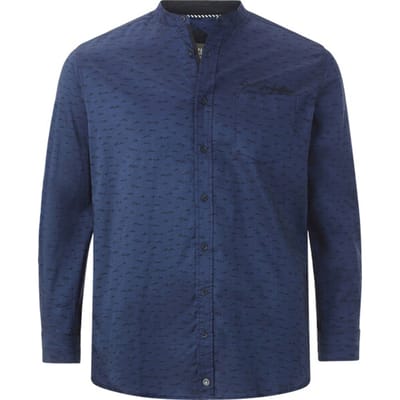 Jan Vanderstorm herren Overhemd - 41/42 - donkerblauw - Plus Size