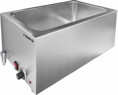 SARO Bain Marie WT 150 RVS Met aftapkraan Voor 1/1, 2x 1/2 of 3x 1/3 GN Thermostaat Professioneel Bestel direct!