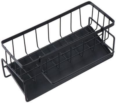 Dailygoods- Spoelbakorganizer met zelfledigende afvoerbak - Keukensponshouder - Organizer voor borstels/sponzen/zeep - Praktische oplossing - Efficiënt opbergen - Gootsteenorganizer
