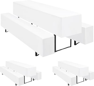 Set van 3 Bier Tafel Covers voor Partytenten en Sofa's, Witte Bier Tafelbekleding (50 x 220 cm)