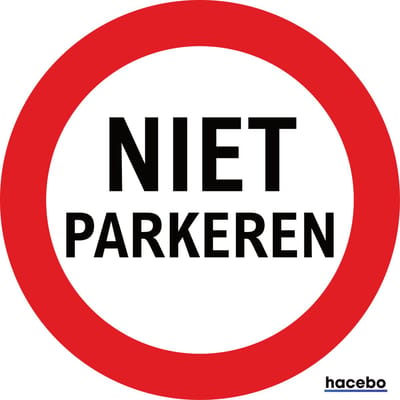 NIET parkeren sticker - Rond Verbodsteken - Weerbestendig - Ø 10cm