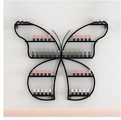 Nagellak Organizer - Etherische Olie Rek - Muur Opslag - Vlinderstijl Design - 76 x 63 cm - Zwart