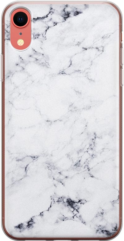 Leuke Telefoonhoesjes - Hoesje geschikt voor iPhone XR - Marmer grijs - Soft case - TPU - Marmer - Grijs