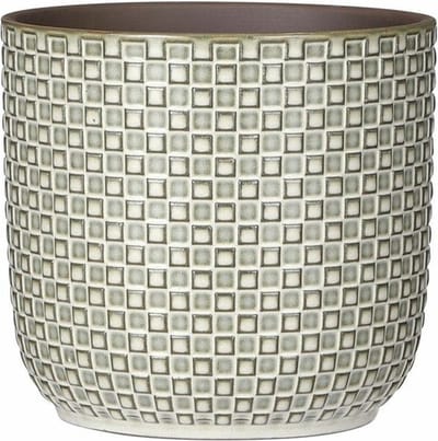 Mica Decorations - Plantenpot/bloempot - Keramiek wit - D17 x H16 cm