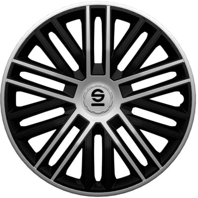 Sparco Wieldoppen Bergamo 15 inch Zwart Zilver - 4 stuks