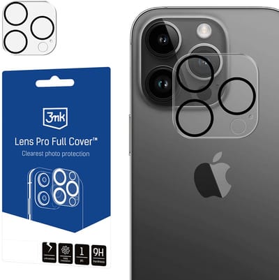 3MK Pro Full Cover Achtercamera Beschermfolie voor Apple iPhone 13 Pro, Gehard Glas, Transparant