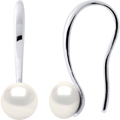 Oorbellen Hooks Zoetwater Parels Witte Knopen 7-8 mm 925