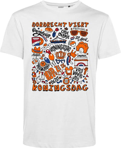 T-shirt Dordrecht Oranjekoorts | Wit | maat XS