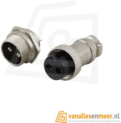 GX16-2 Connector – 2-Pins – Male & Female Set – Luchtvaartconnector