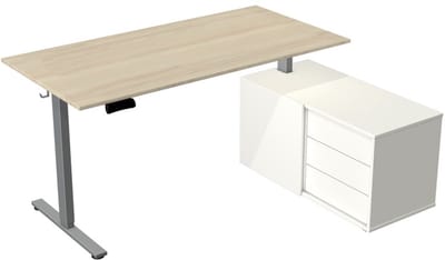 Elektrisch Zit-Sta Bureau met Sideboard Move New Base 160x80 Essen