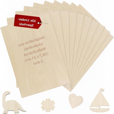 Multiplex Platen - Houten Plaatjes - Knutselen en Hobby - Splintervrije Randen - A4 Formaat - Natuurlijk Hout