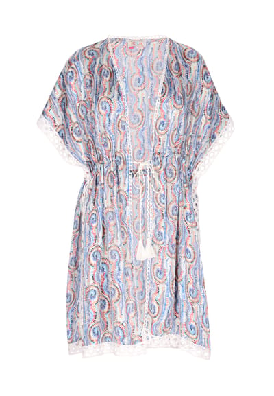 IZIA Kimono Dames Blauw Veelkleurig