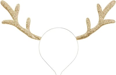 Haarband Kerst Goud - gewei - decoratie - haardecoratie - kersthoed - glitter - Christmas - xmas