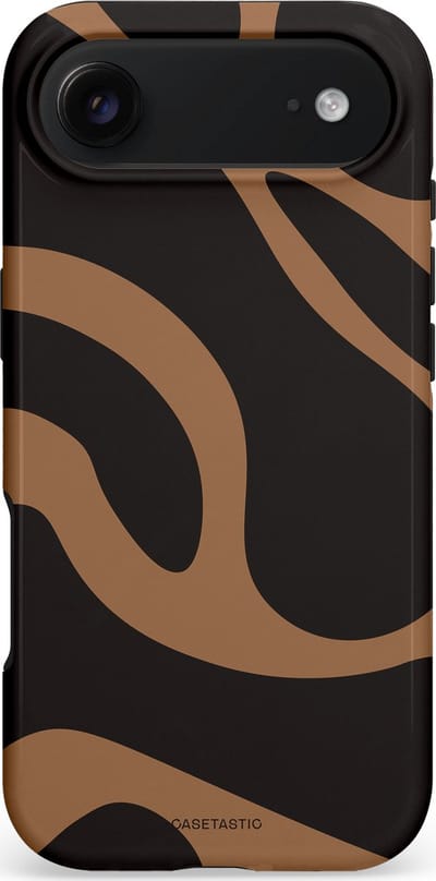 Casetastic hoesje geschikt voor Apple iPhone Air - MagSafe - Dubbellaagse bescherming - Chocolade Golven - Fashion Case - Zwart Taupe