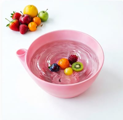 Namajunas - Automatische waskom voor bessen - Roterende zelfreinigende fruitschaal - 3D printing - Gecertificeerd voedselveilige materiaal – veilig en niet giftige - 360° auto-rinse - Met afvoer - Fruitschaal - Keukengerei - Decoratieve kom - 1 Stuk