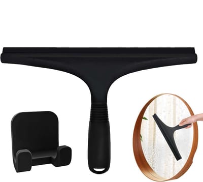 Douchewisser - Glasreiniger - Gladde Oppervlakken Reinigen - Met Ophanghaak - 25.5 cm Blad - Zwart