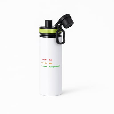 Hacebo® - shhh, bijna, nu mag je praten waterfles met draaidop groen - Quotes - mensen die houden van quotes - grappige tekst - quotes - verjaardag - cadeau - kado - geschenk - water fles - 850ML