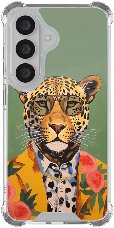 Casimoda® hoesje - Geschikt voor Samsung Galaxy S26 - Luipaard Hipster - Shockproof case - Extra sterk - TPU/polycarbonaat - Groen, Transparant
