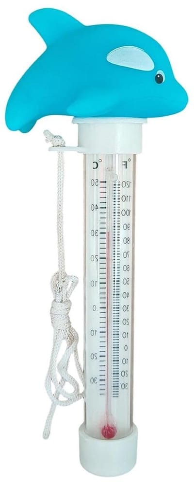 Zwembadthermometer - Waterthermometer - Watertemperatuur Meten - Drijvend Cartoon Ontwerp - 20 cm - Blauwe Dolfijn