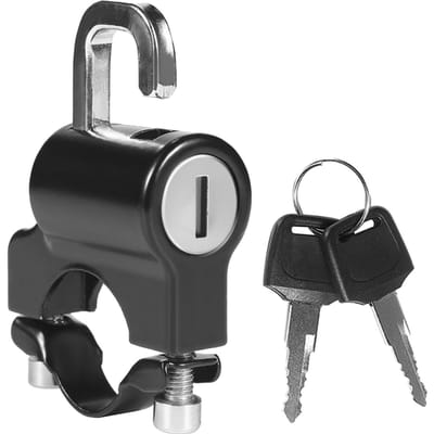 Universeel Motorhelmslot Anti-Diefstal Helm Veiligheidsslot Metaal 22mm-26mm Zwart met 2 Sleutels zwart