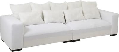 J-Line onderstel Zetel + 9 Kussens Monaco Xl - textiel - wit