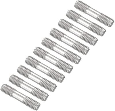 Dubbelzijdige Bouten M6 (30mm) - 20 Stuks, RVS Draadbouten voor Huishoudelijk Onderhoud en Reparaties