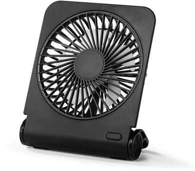 Mini Draagbare Ventilator Met 4 Snelheden, USB Oplaadbaar & Stil, 220° Opvouwbaar, Sterke Wind Voor Kantoor, Huis, Slaapkamer, Auto, Camping & Buiten, Zwart