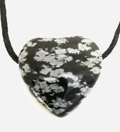 Sneeuwvlok obsidiaan edelstenen hanger hart 2 cm inzicht