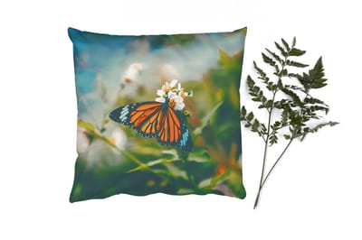 Sierkussens - Kussentjes Woonkamer - 40x40 cm - Vlinder - Bloemen - Tuin