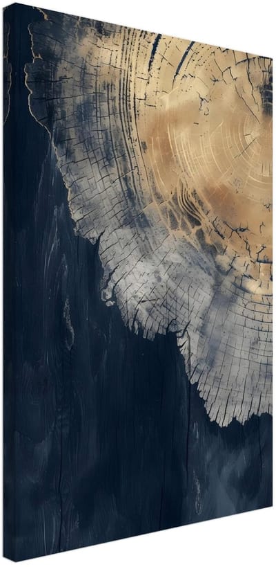 Canvas Schilderij - Abstract wood rings 40x60 cm - Abstract Wanddecoratie Woonkamer & Slaapkamer