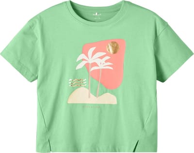 Name it t-shirt meisjes - groen - NKFflicka - maat 116