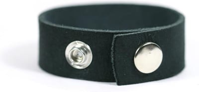 Heaven Eleven KIDS - meisjes - armband - leer - zwart - vintage - breedte 20mm - verstelbaar maat 14cm tot 16,5cm