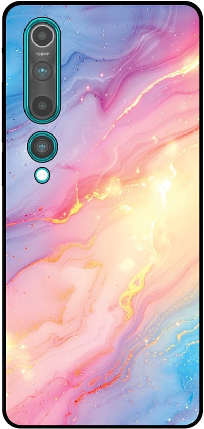 Smartphonica Telefoonhoesje Geschikt voor Xiaomi Mi 10 / 10 Pro met Regenboog Glitter Marmer Opdruk - TPU Backcover Case Rainbow Glitter Marble Design geschikt voor Xiaomi Mi 10;Xiaomi Mi 10 Pro