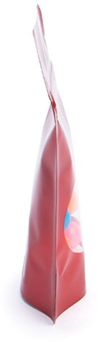 Stazakken Rood met ovaal Venster 10x6x15cm | 57 gram (100 stuks) | Doypacks | Stand up pouches