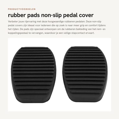 Dailygoods- Rubber Pads - Hoge Hardheid - Antislip Pedal Cover - Perfecte Pasvorm - Comfortabel Rijgevoel - Vervangingsaccessoire - Hoogwaardige Kwaliteit - Pedalcover