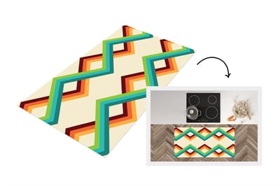 Keukenloper 120x60 cm - Keukenmat vinyl Retro - Strepen - Design - Seventies - Keukenmatten loper - Keuken vloerkleed tapijt