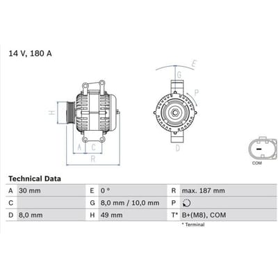 Driefasige generator BOSCH 0 986 048 820