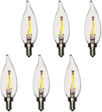LED Kandelaar Lamp - Filament Lamp - Sfeerverlichting Creëren - Warm Wit Licht - 6 stuks - Warm Wit
