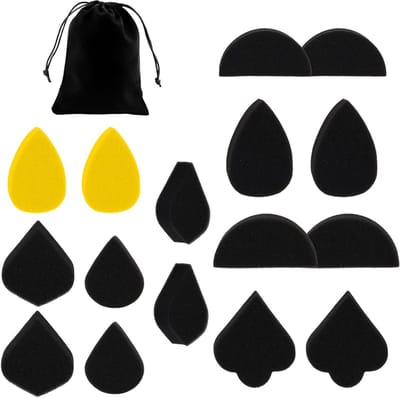 16 Stuks Make-up Sponsjes voor Gezichts- en Lichaamsverf, Geschikt voor Halloween, Kerst en Kunstprojecten met Opbergzak