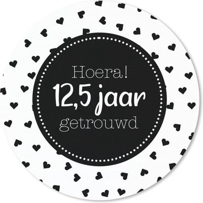 Muismat rond 20x20 cm - Mousepad Hoera! 25 jaar getrouwd - Spreuken - Quotes - Jubileum - Ronde muismatten