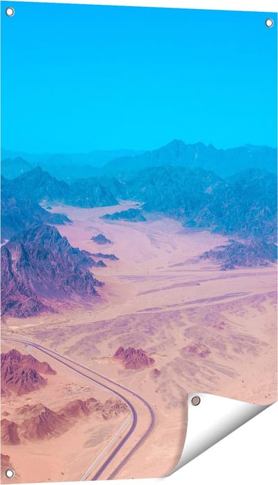 Gards Tuinposter Bergen in de Woestijn in Egypte - 60x90 cm - Tuindoek - Tuindecoratie - Wanddecoratie buiten - Tuinschilderij