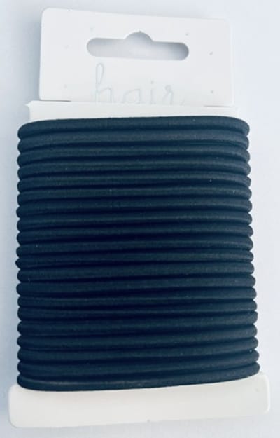 Haarelastiek Nylon - Dikte 4mm - Zwart - 20 stuks