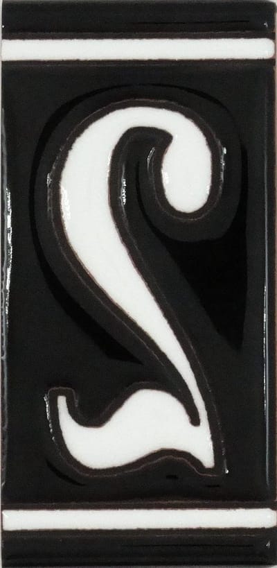 Huisnummer - Keramiek Nummer - Huis Identificatie - Handbeschilderd Glazuur - 5 x 11 cm - Zwart