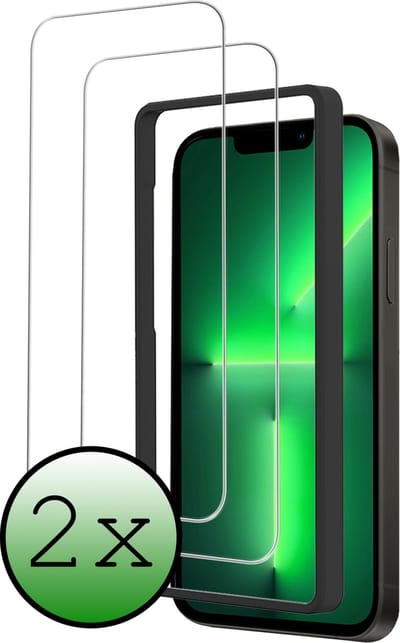 Screenprotector - 2 Stuks Geschikt voor Apple iPhone 13 - Met Installatie Frame - Beschermglas - Gehard Glas - Tempered Glass - Screen Protector