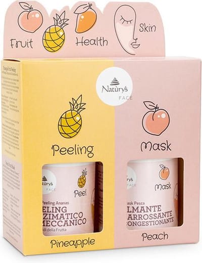 Natùrys Fruitpeeling Ananas en Perzik masker vegan formula- vitamine C- Hydraterend, detox, verzachtende werking. 100ml