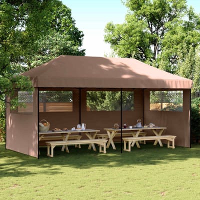 vidaXL - Partytent - 292 - x - 580 - x - 315 - cm - Bruin - Oxford - Stof