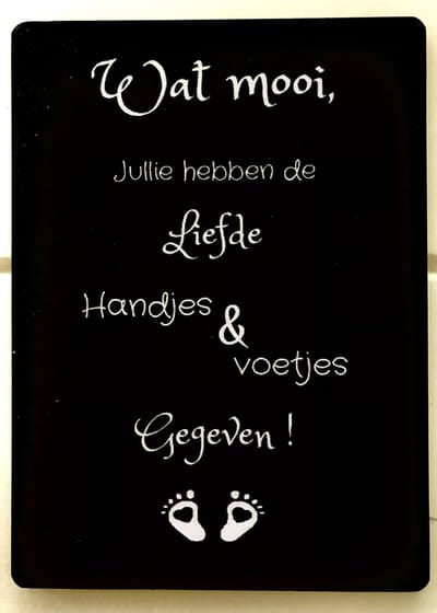 Tekstbord zwanger - baby liefde - kraamcadeau - zwanger brievenbus cadeau