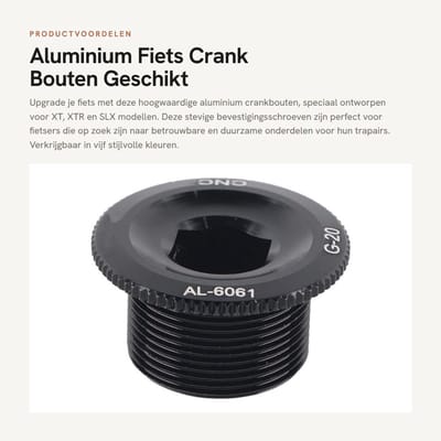Dailygoods- Trapairschroeven Aluminium Legering - Bevestigingsschroeven - Crank Bouten - Voor 590/596 XT/XTR/SLX - Buitendiameter 28 mm - Gewicht 12 g - Crankbout