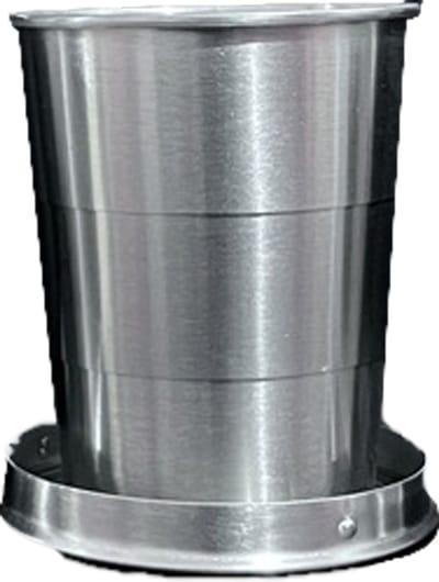 JeiibrZui Opvouwbare Becher - Reisbeker - Draagbaar & Opvouwbaar Rvs Ontwerp Voor Onderweg Gebruik - 1 Stuk - Geschikt Voor Kamperen/Zilver