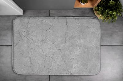 Coloray Badmat - Grijs Badkamermatjes - Grijs beton Vloerkleed Badkamer - Polyester - Antislip - Badkamermat - Mat voor Badkamer - 90x60 cm